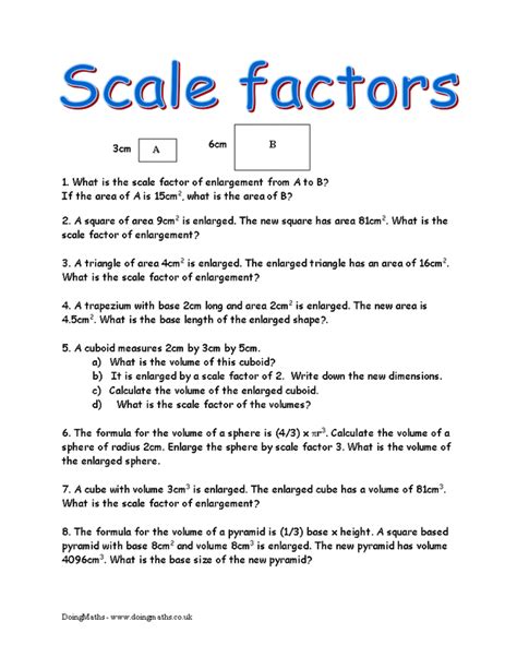 7th grade scale factor problems worksheet